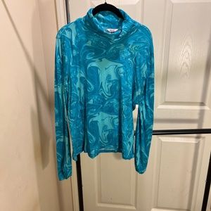Blue color swirl turtleneck